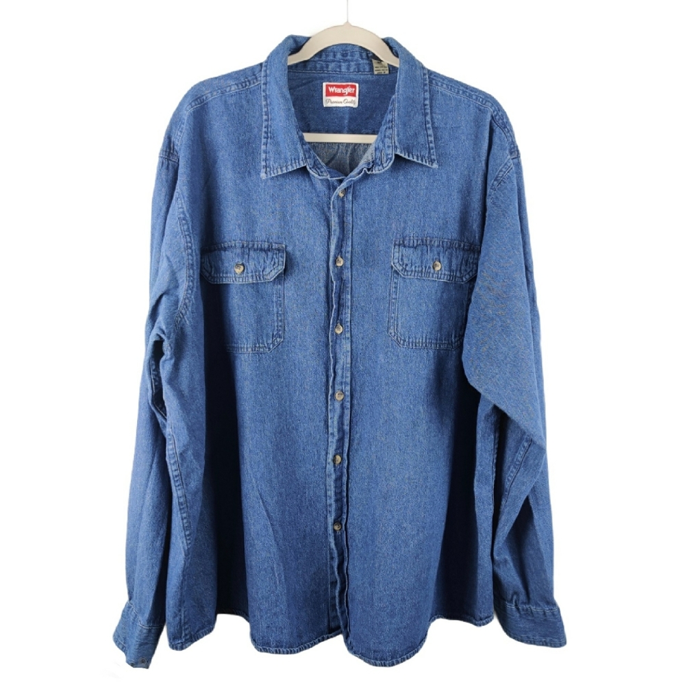 Wrangler Men's Cotton Denim Button Up Shirt 3XL